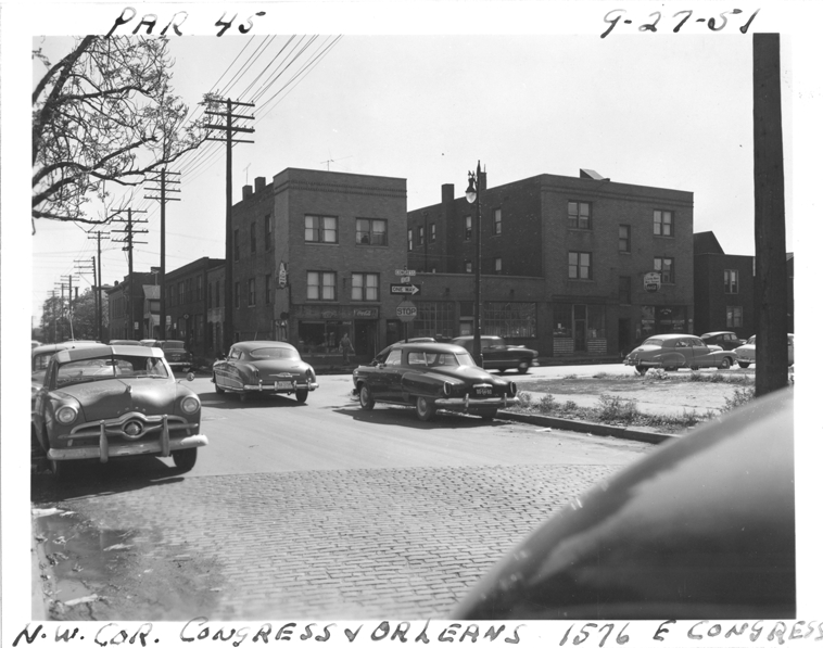 Vacant lot at Congress and Orleans with 1576 E. Congress