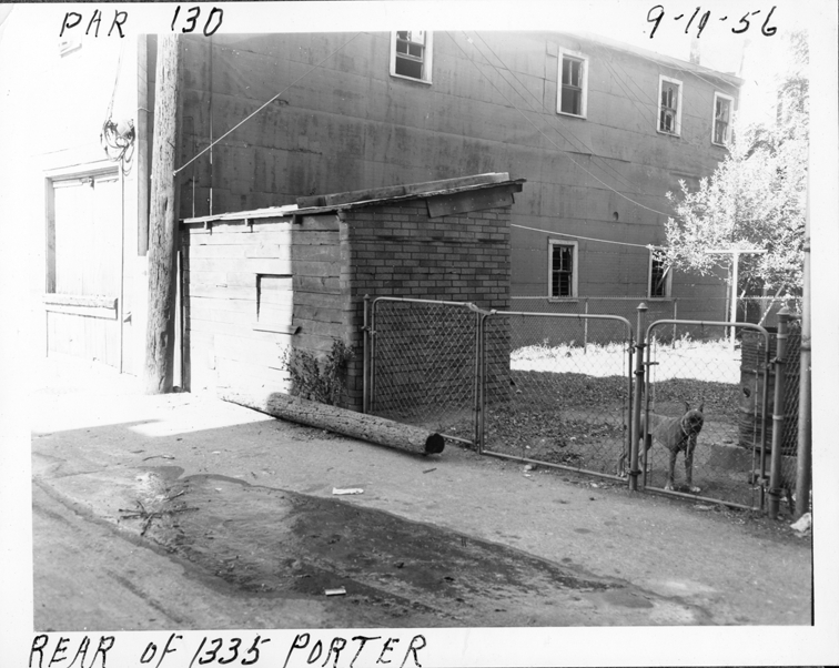 Yard at rear of 1335 Porter