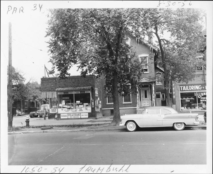 Confectionery at 1054 Trumbull and house at 1050 Trumbull