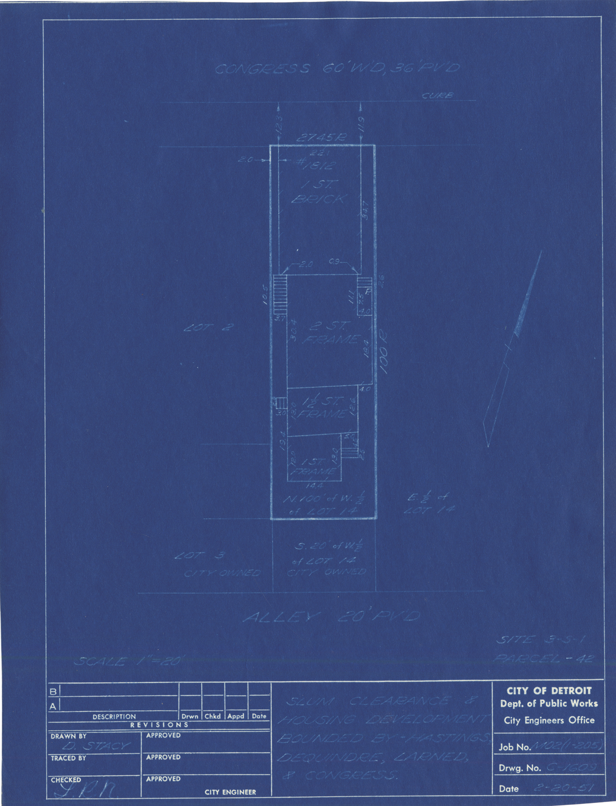 Plot plan for property on Congress