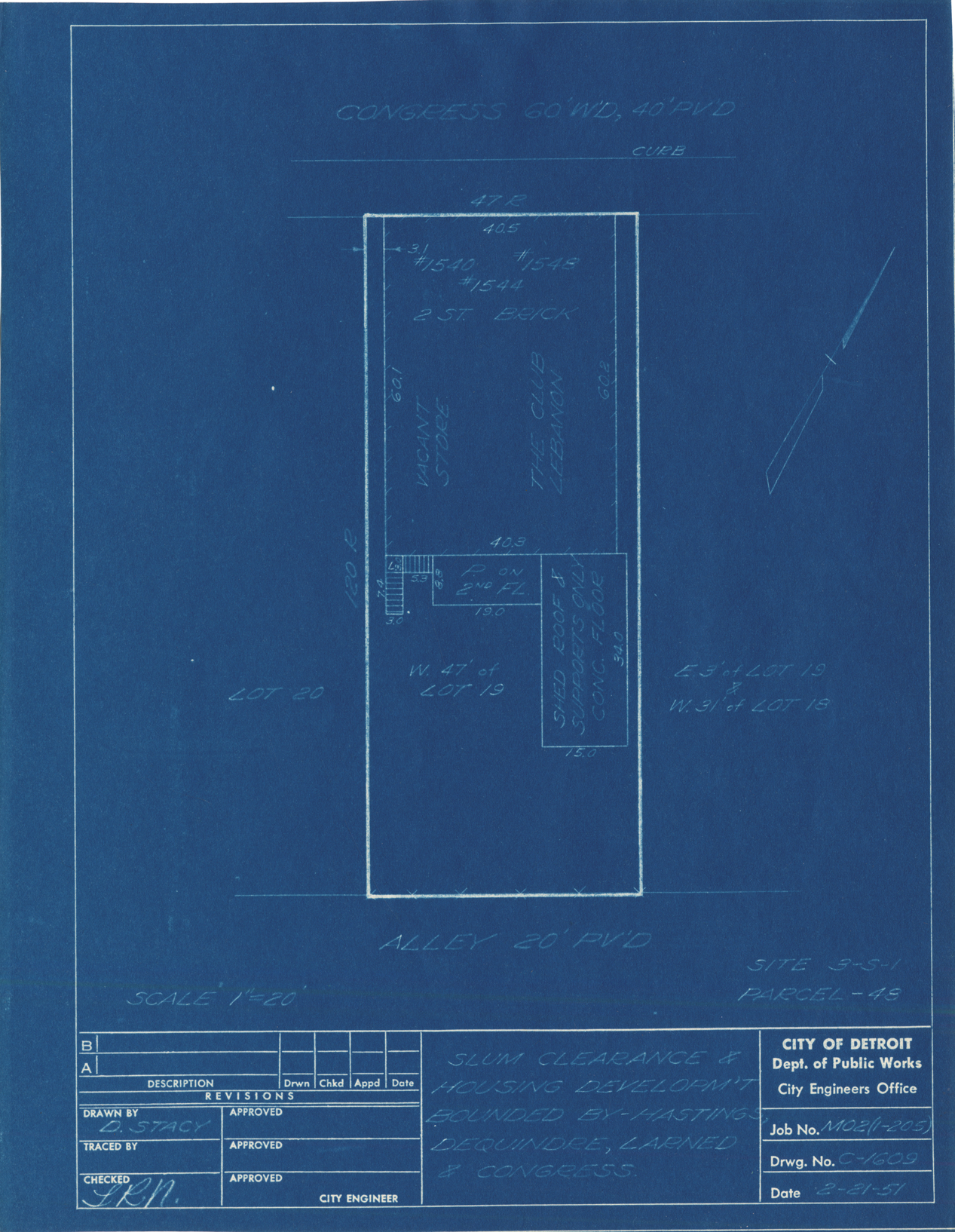 Plot plan for property on Congress