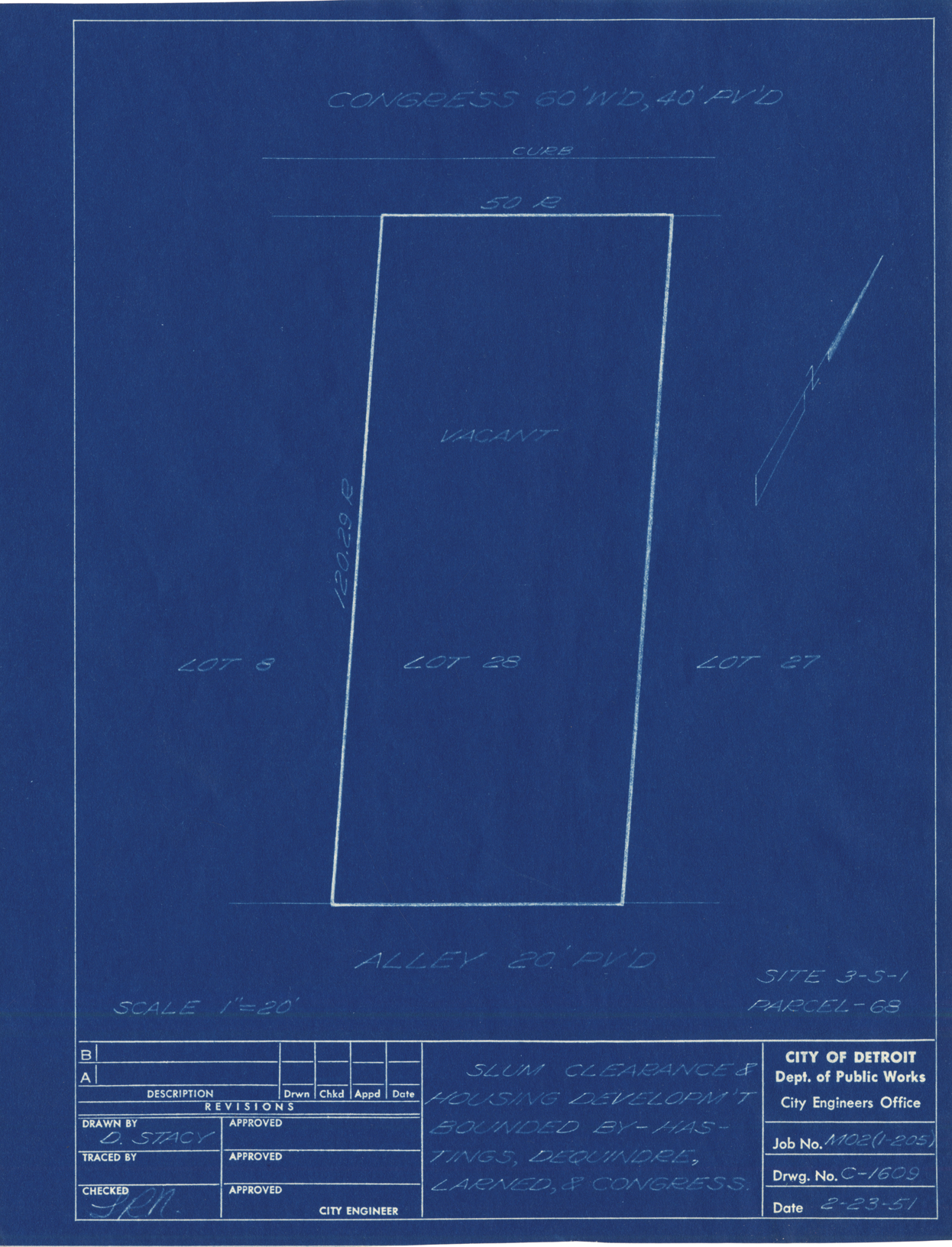 Plot plan for property on Congress