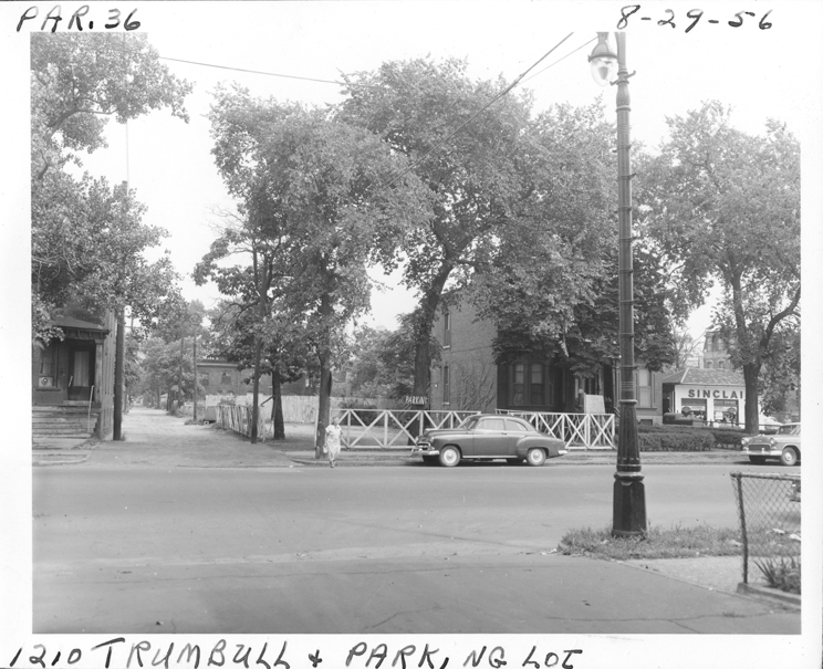 House at 1210 Trumbull and parking lot