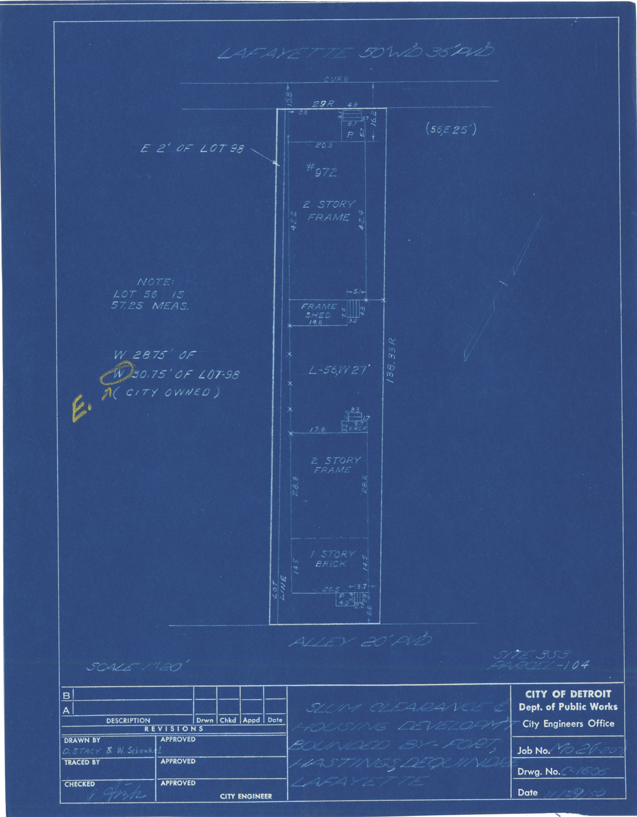 Plot plan for property on Lafayette