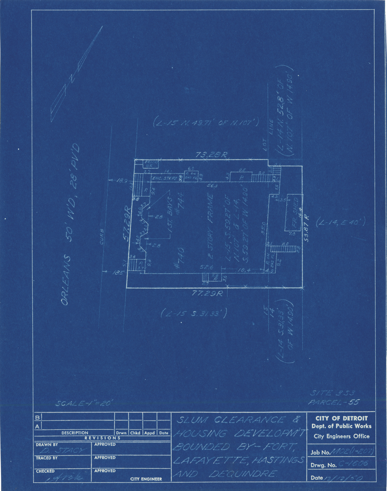 Plot plan for property on Orleans
