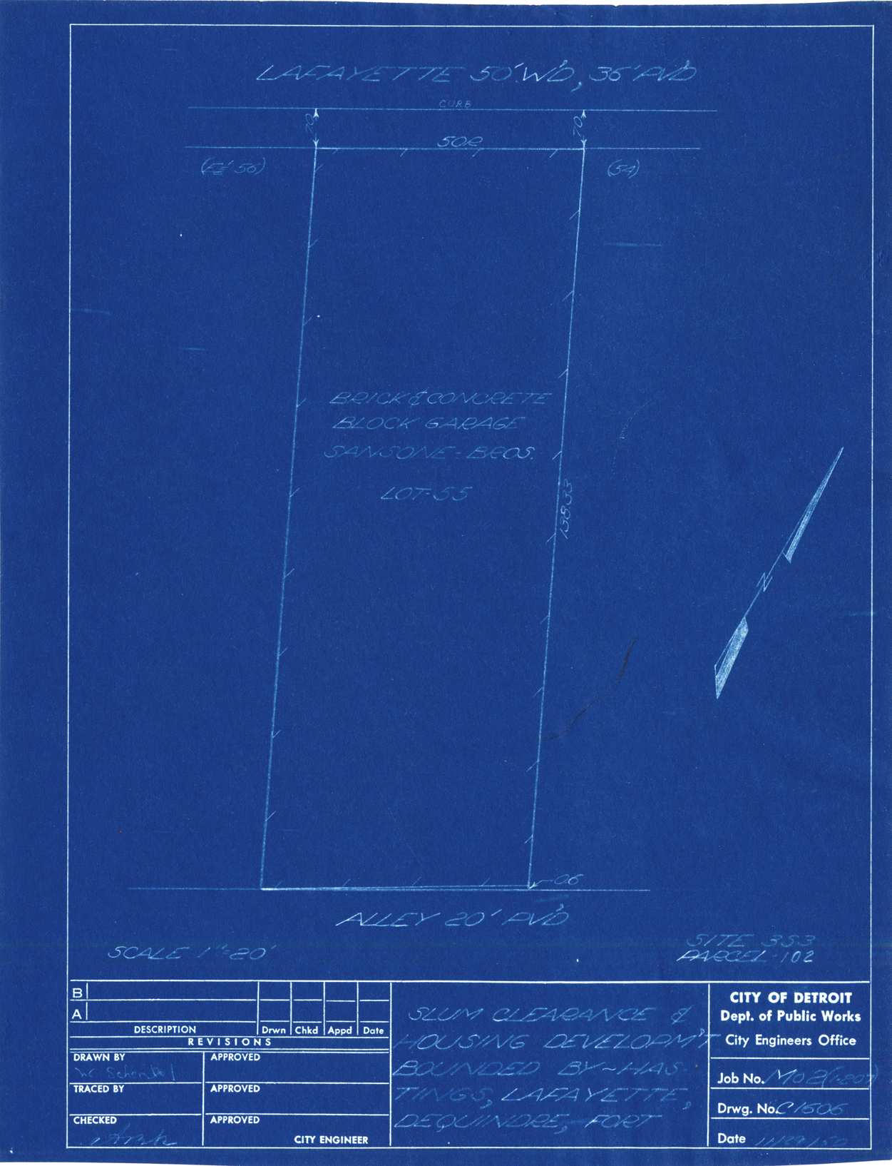 Plot plan for property on Lafayette