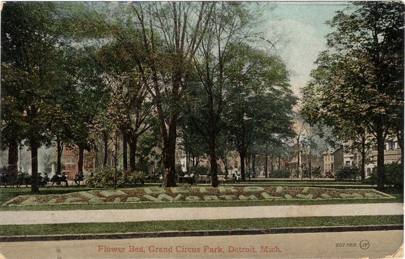 Flower bed at Grand Circus Park