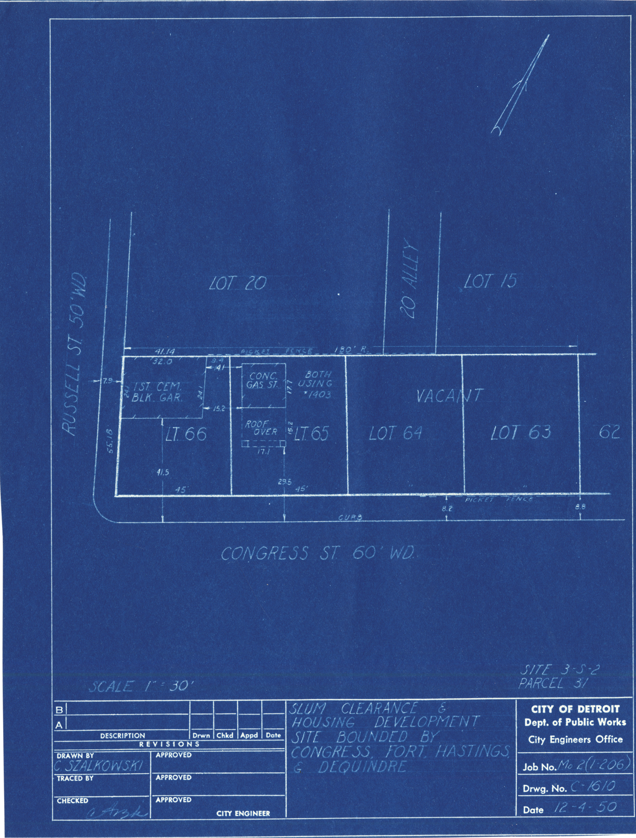 Plot plan for property on the corner of Congress and Russell