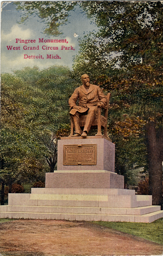 Pingree monument at Grand Circus Park