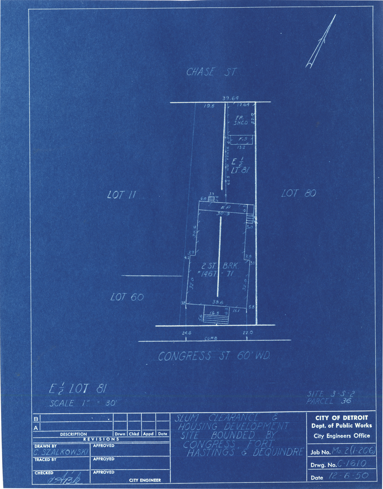 Plot plan for property on Congress