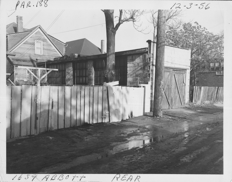 Garage at rear of 1659 Abbott