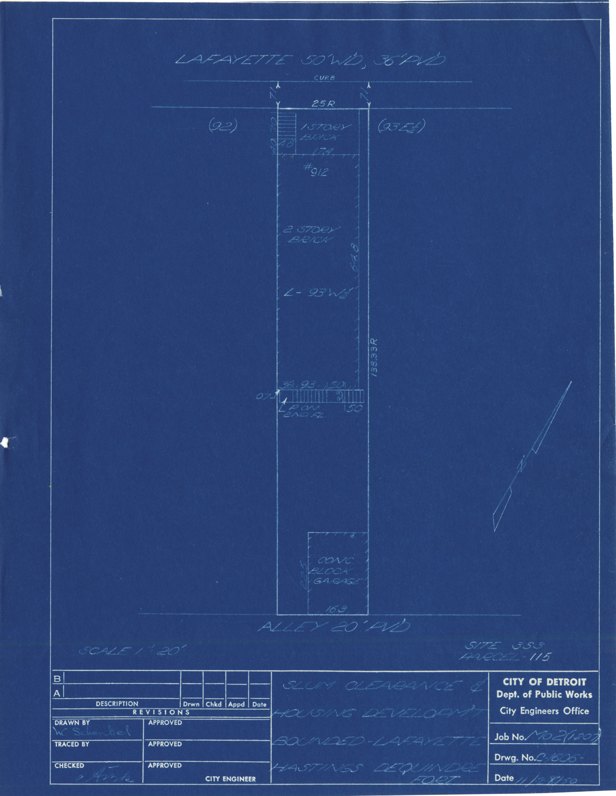 Plot plan for property on Lafayette