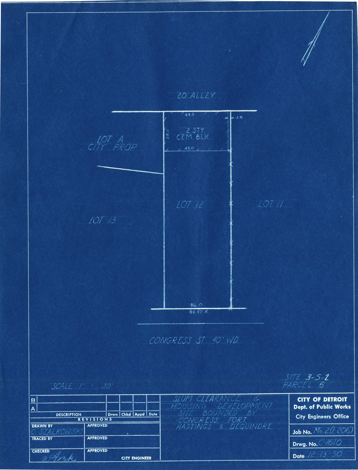 Plot plan for property on Congress