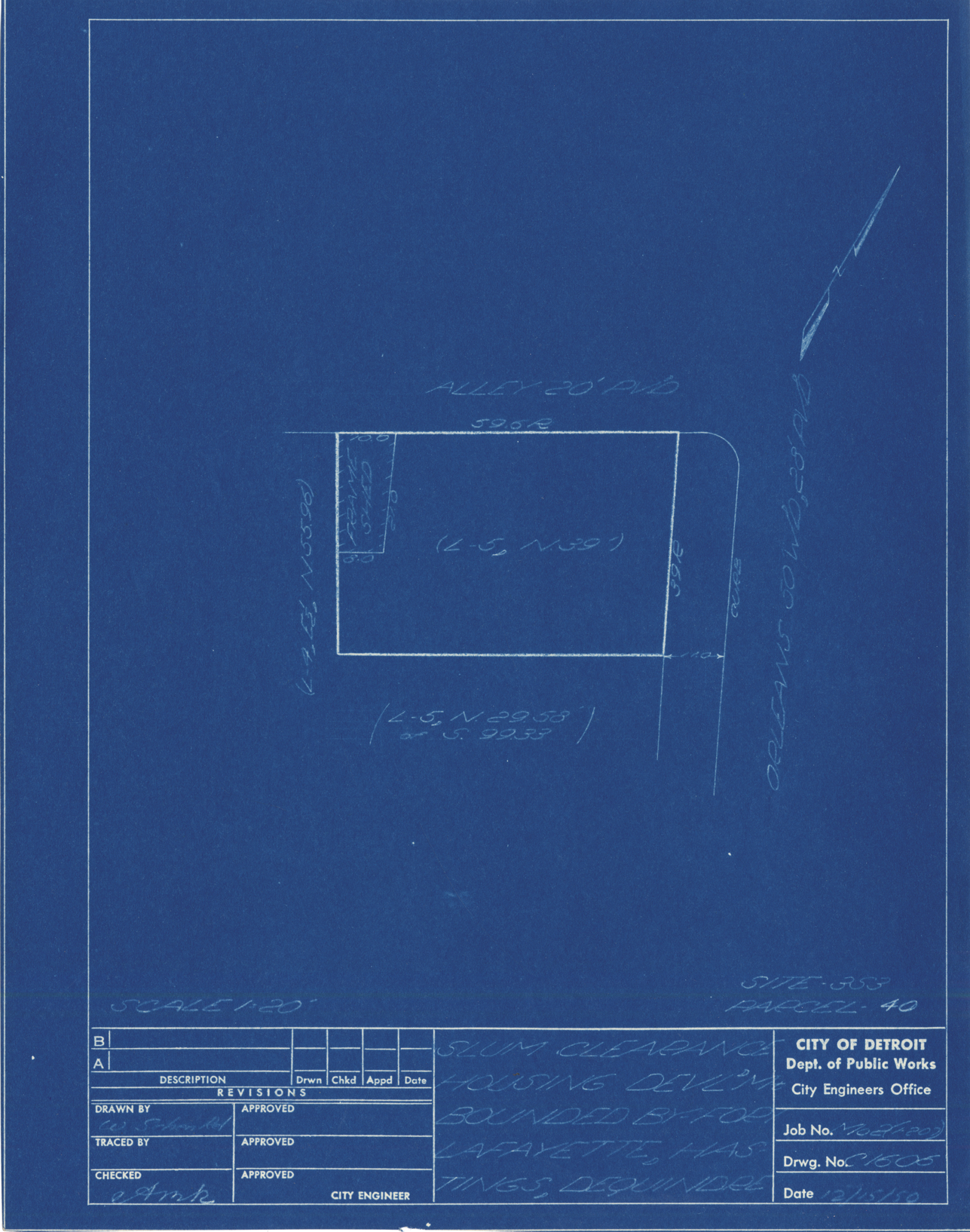 Plot plan for property on Orleans