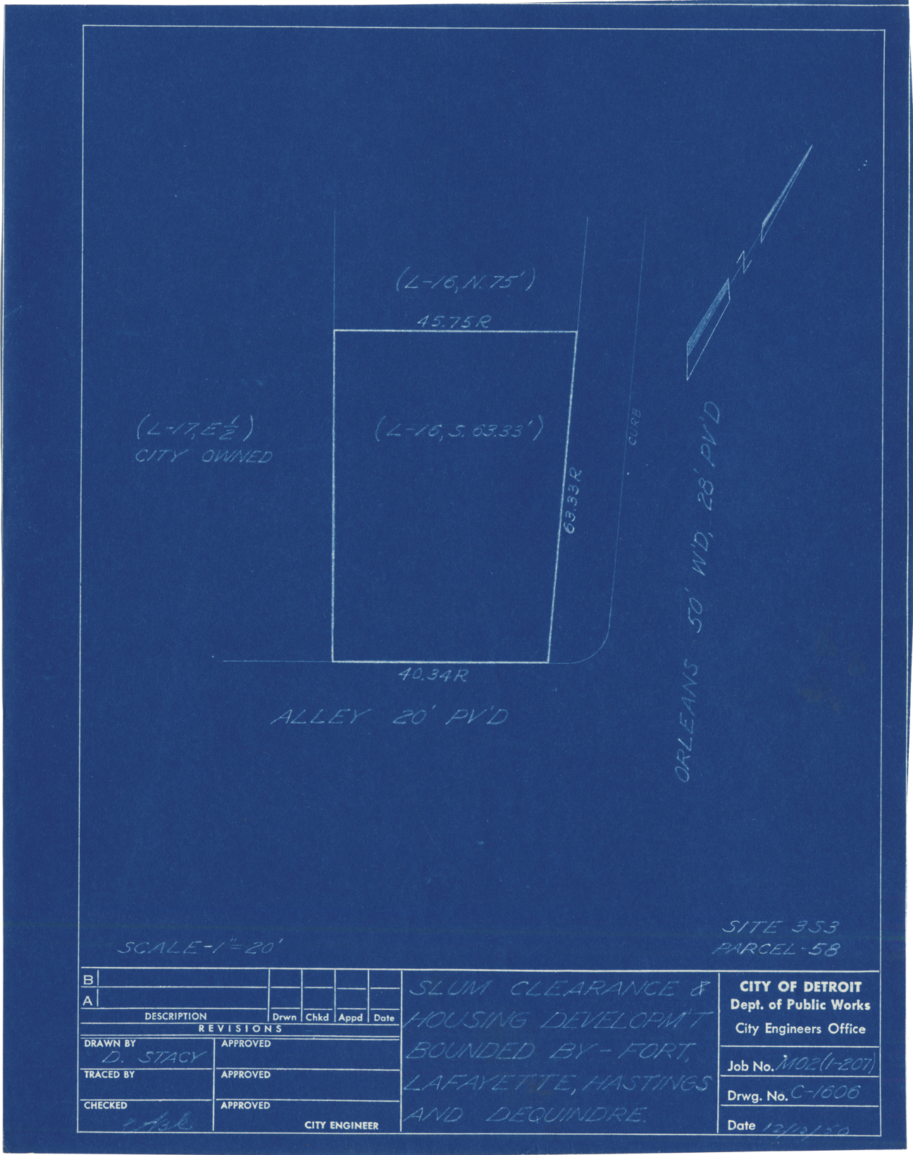 Plot plan for property on Orleans