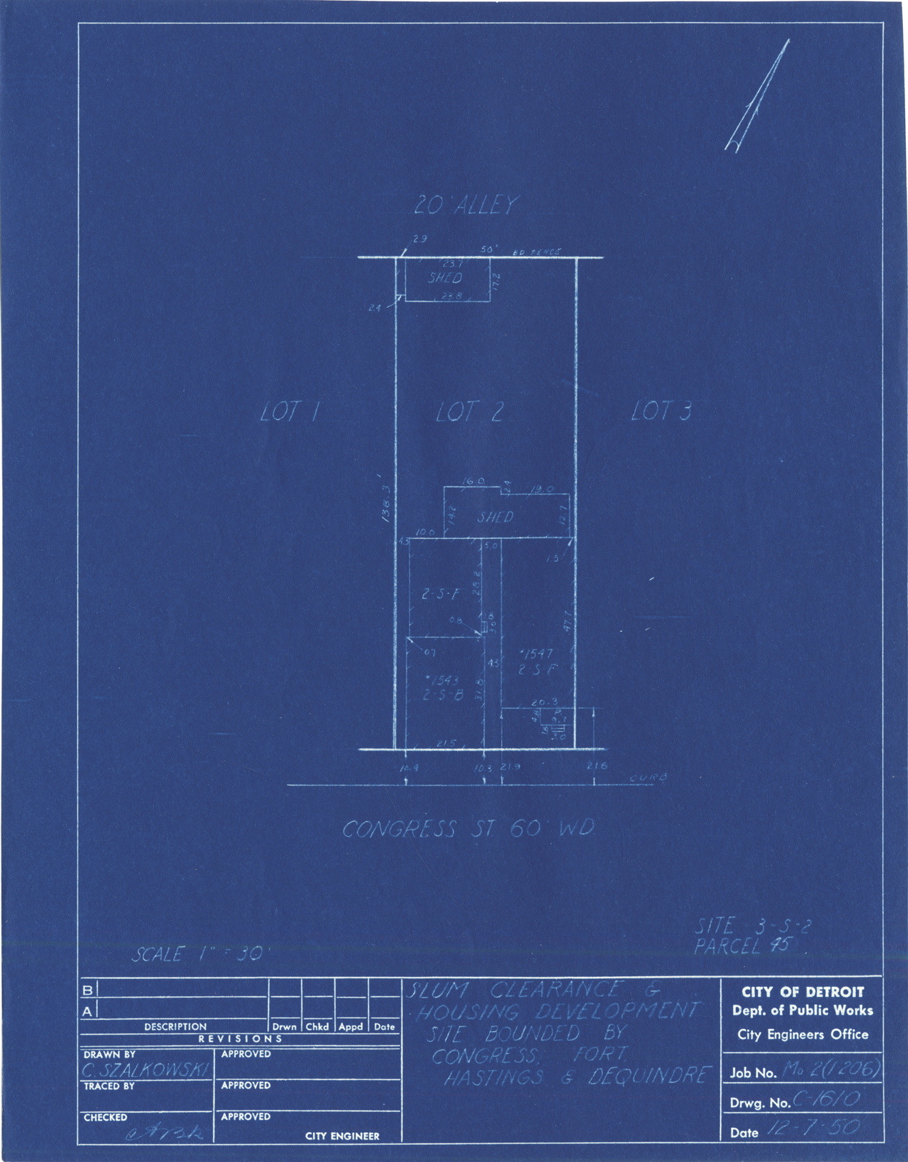 Plot plan for property on Congress