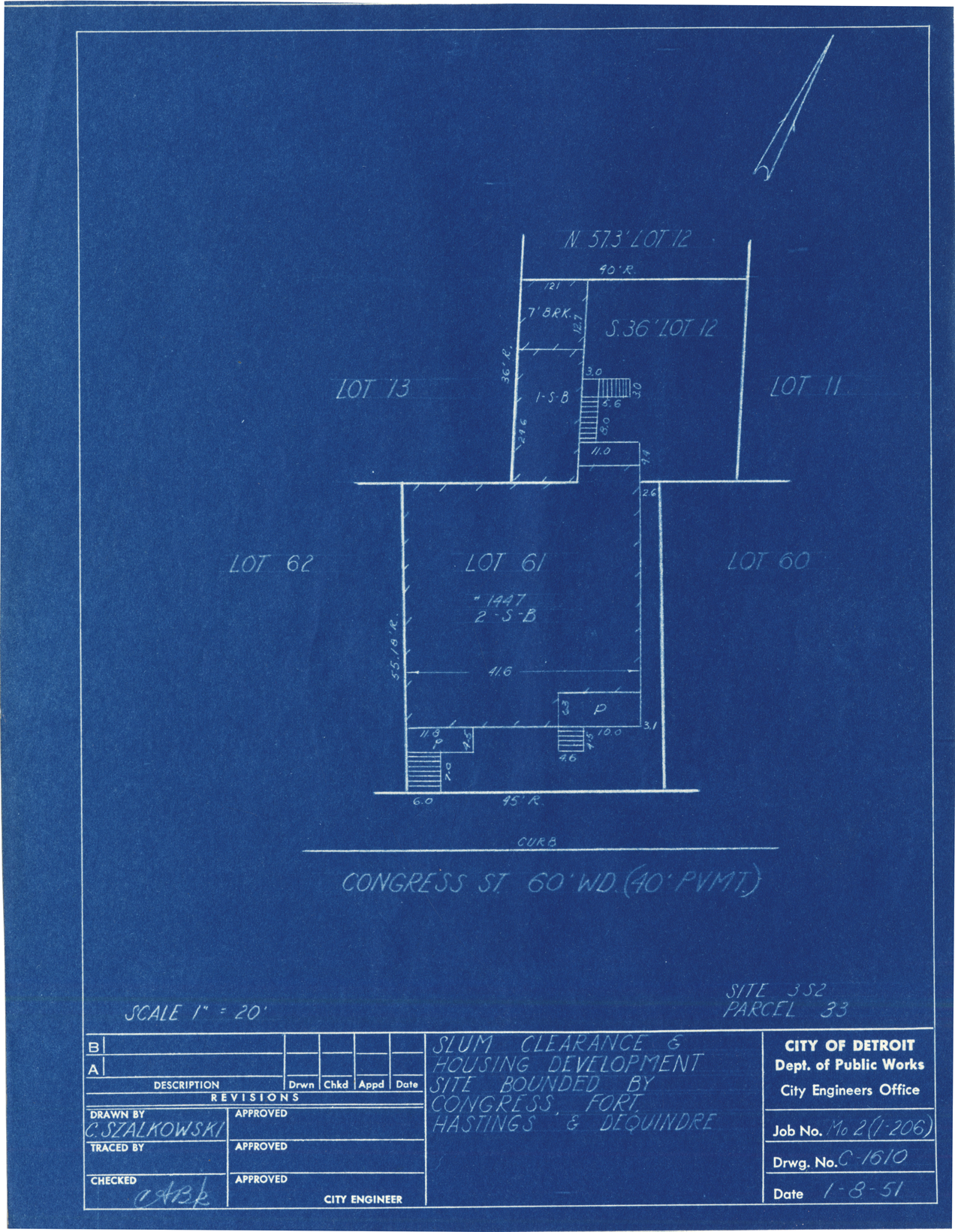 Plot plan for property on Congress