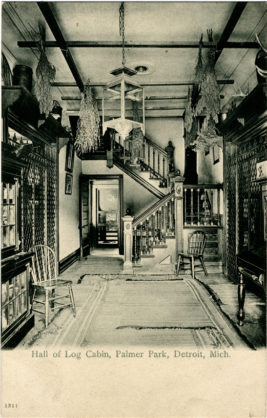Hall in log cabin at Palmer Park