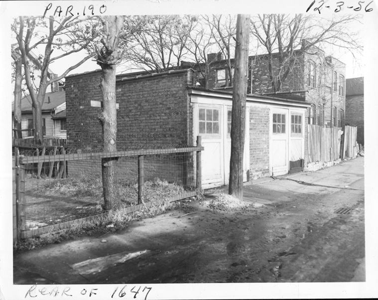 Garage at rear of 1647 Abbott