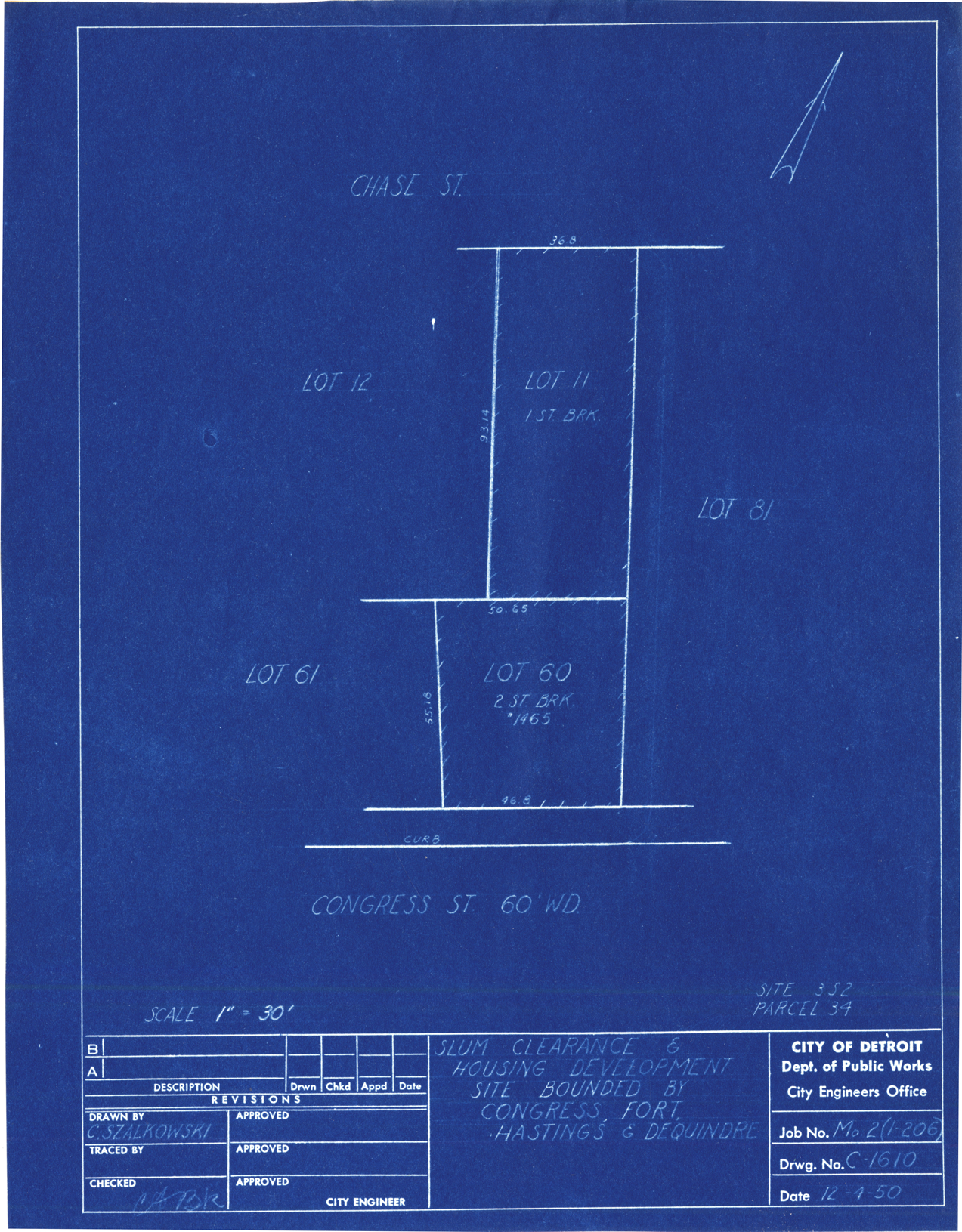 Plot plan for property on Congress