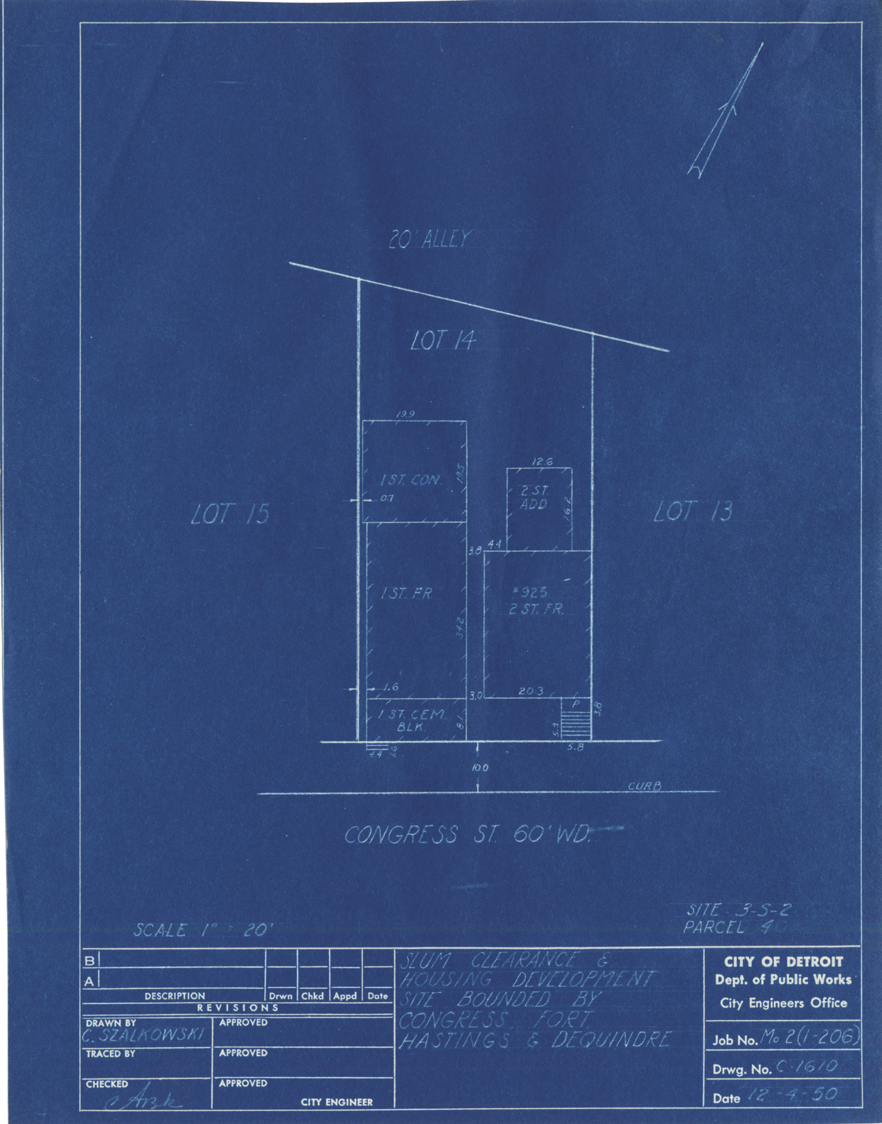 Plot plan for property on Congress
