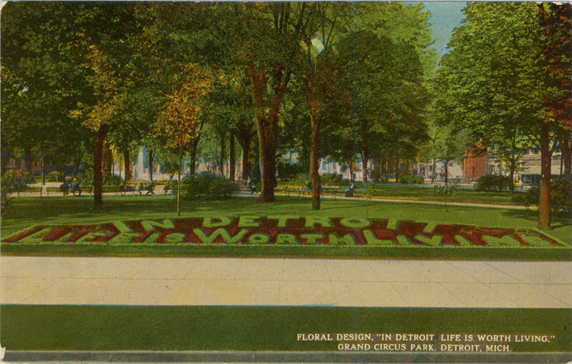 Flower bed at Grand Circus Park