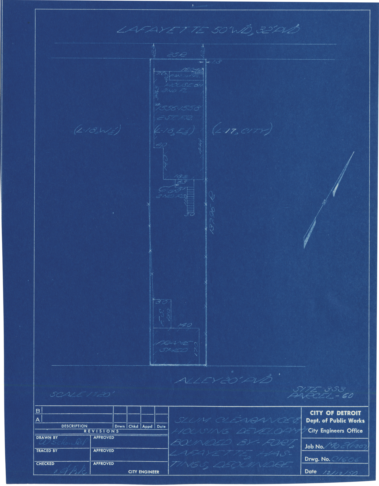 Plot plan for property on Lafayette