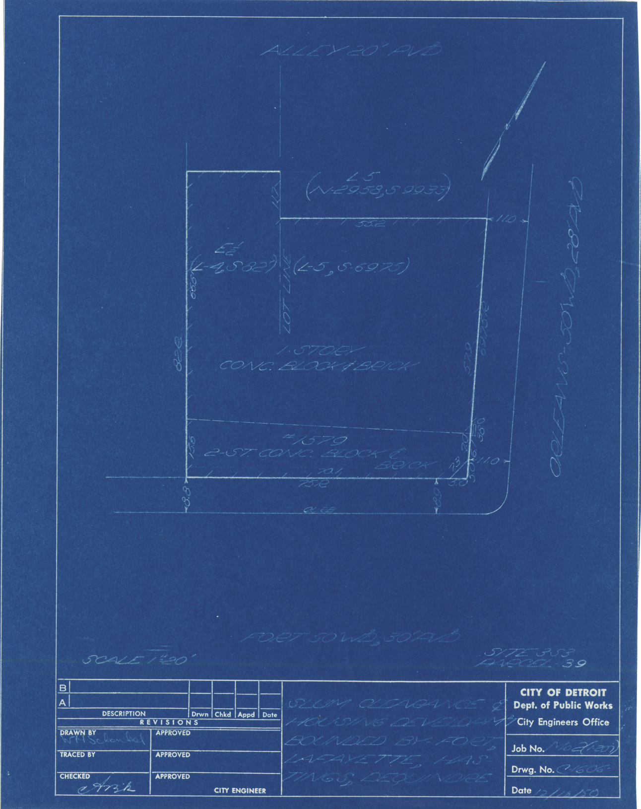 Plot plan for property on Orleans