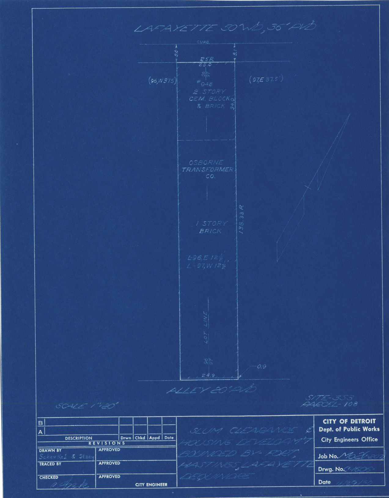 Plot plan for property on Lafayette