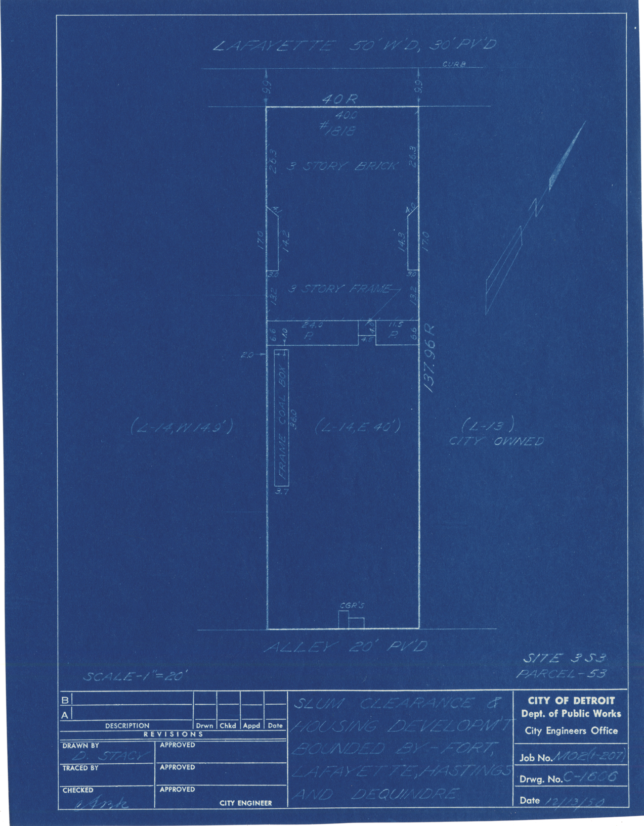 Plot plan for property on Lafayette