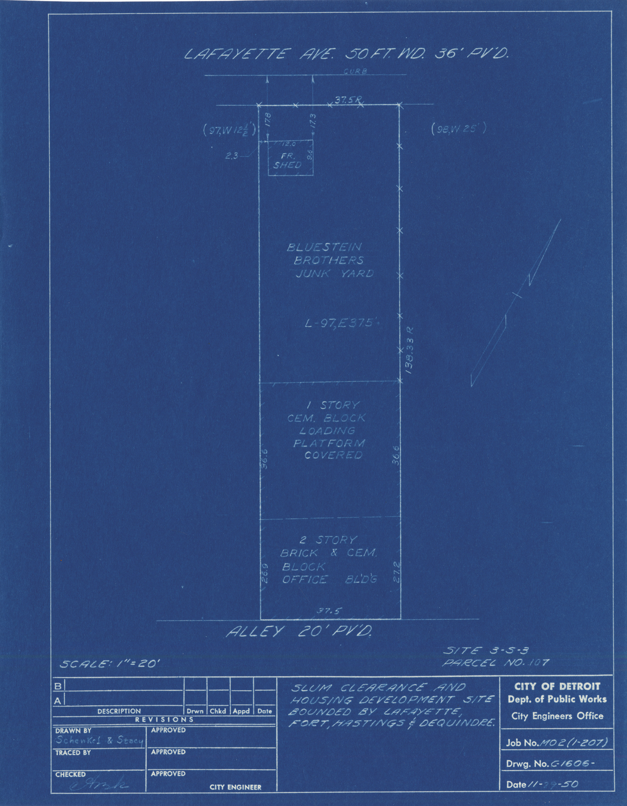 Plot plan for property on Lafayette