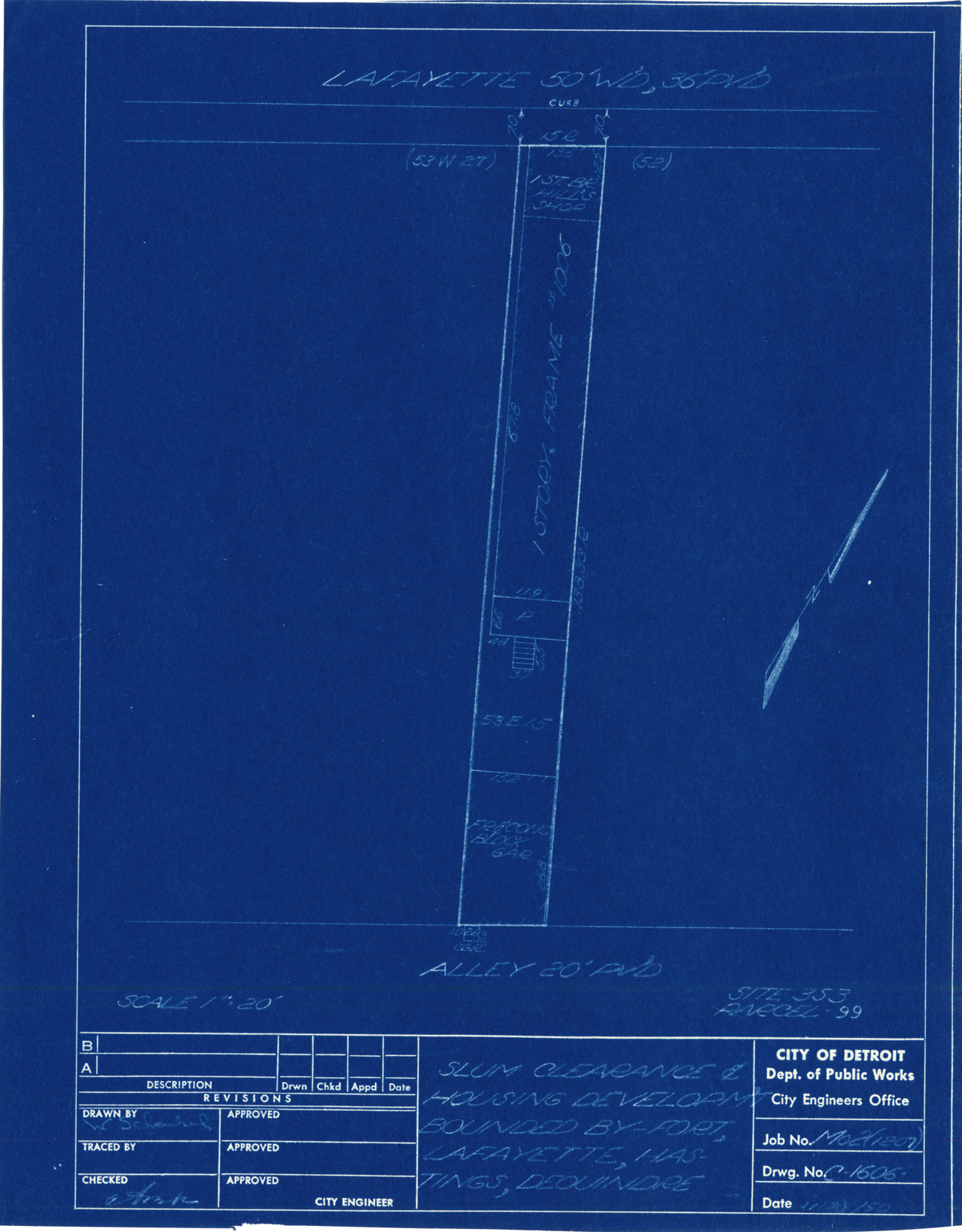 Plot plan for property on Lafayette