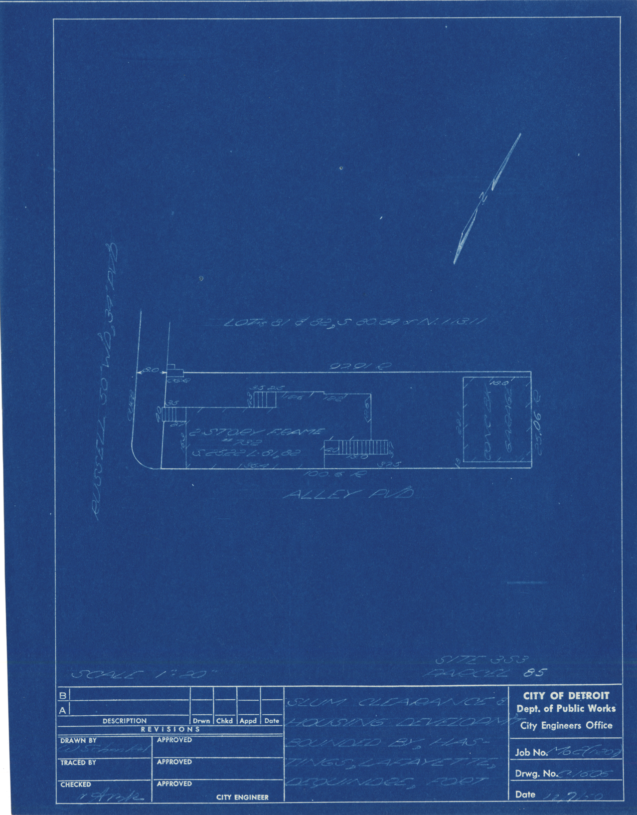 Plot plan for property on Russell