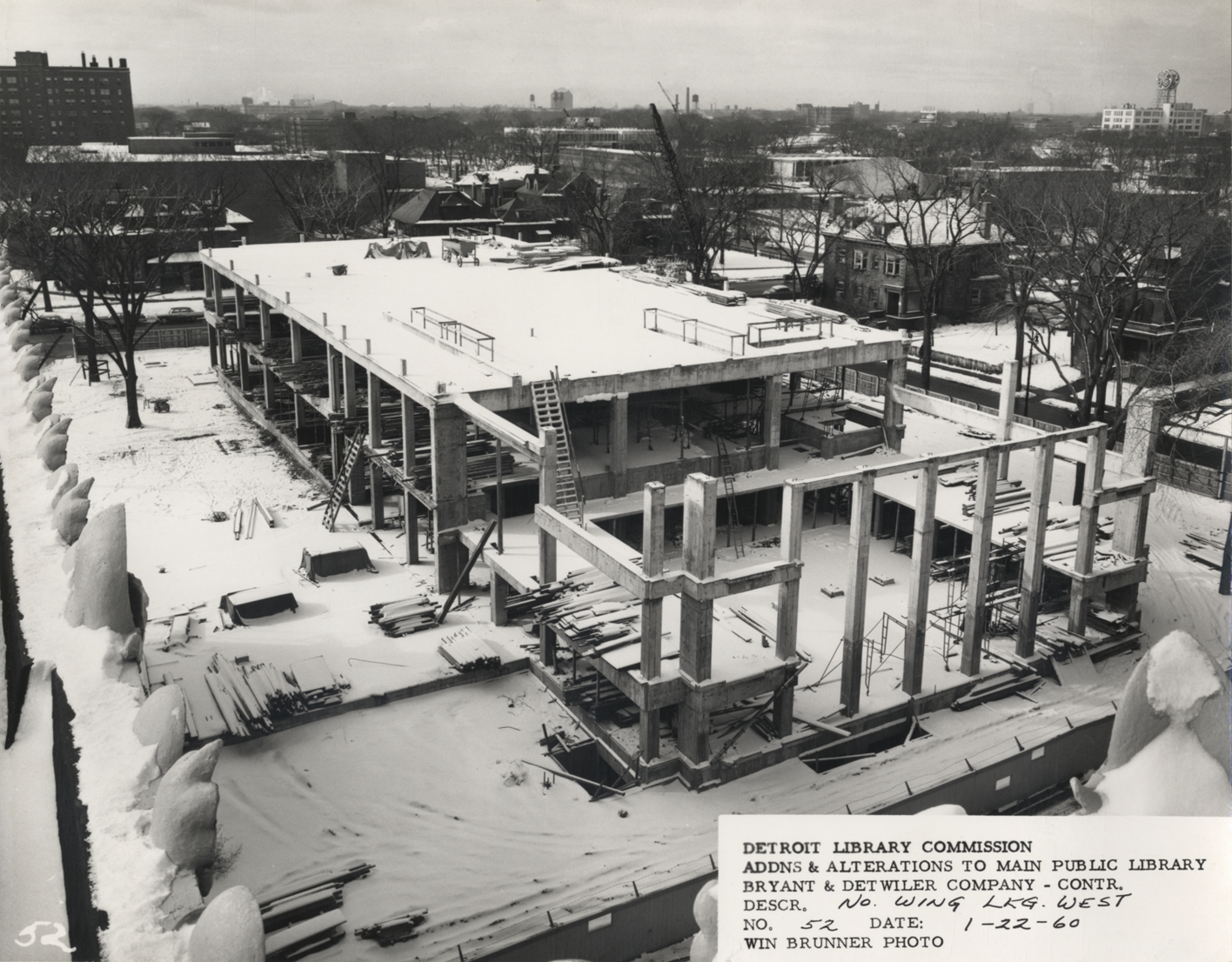 North Wing of Main Library under construction