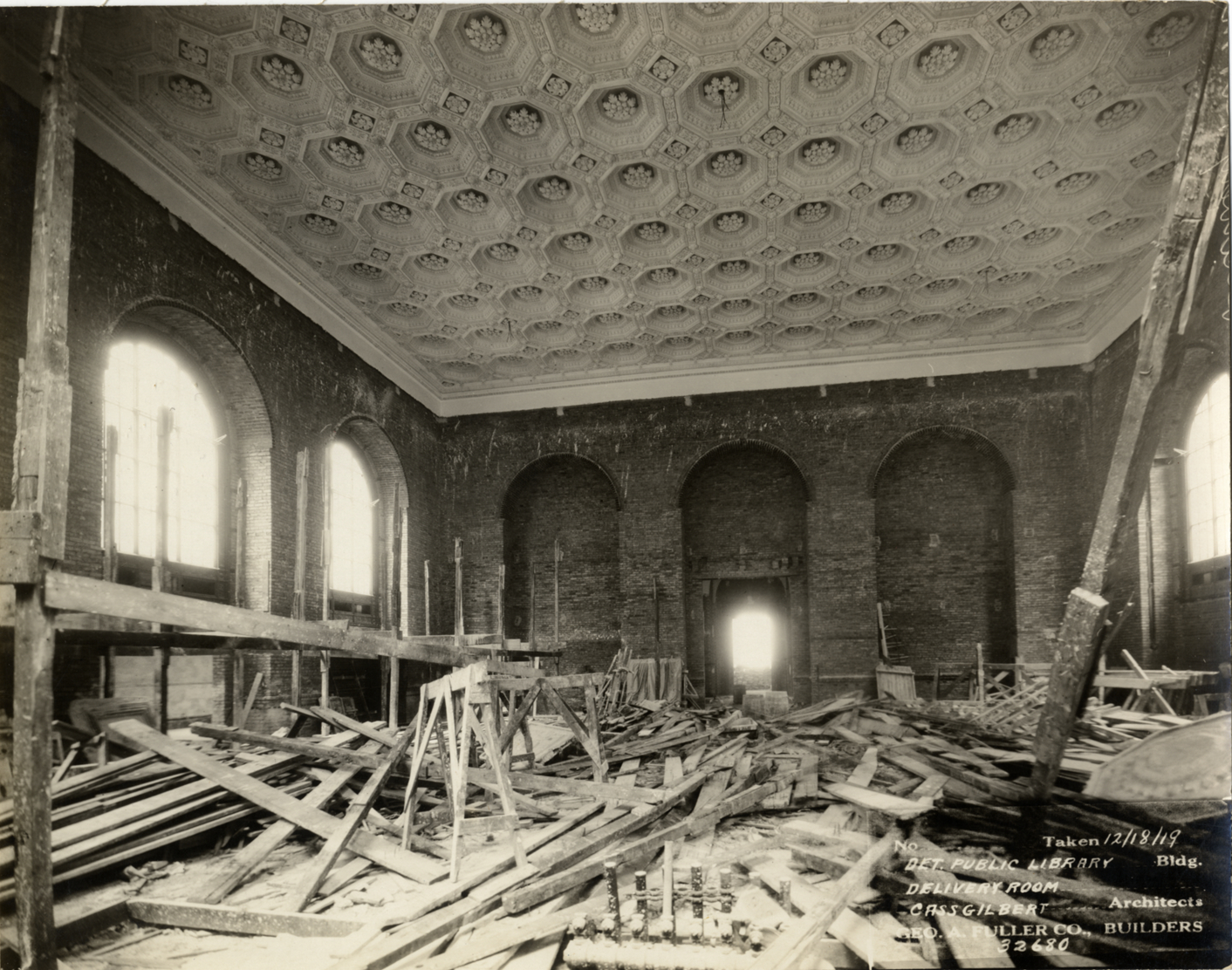 Delivery room at Main Library under construction