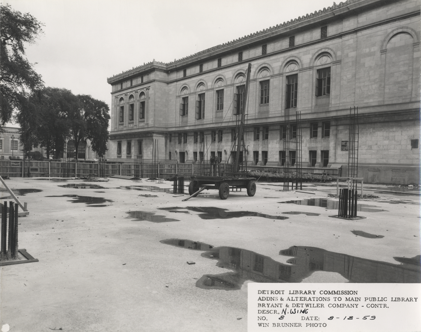 Construction site for North Wing, Main Library
