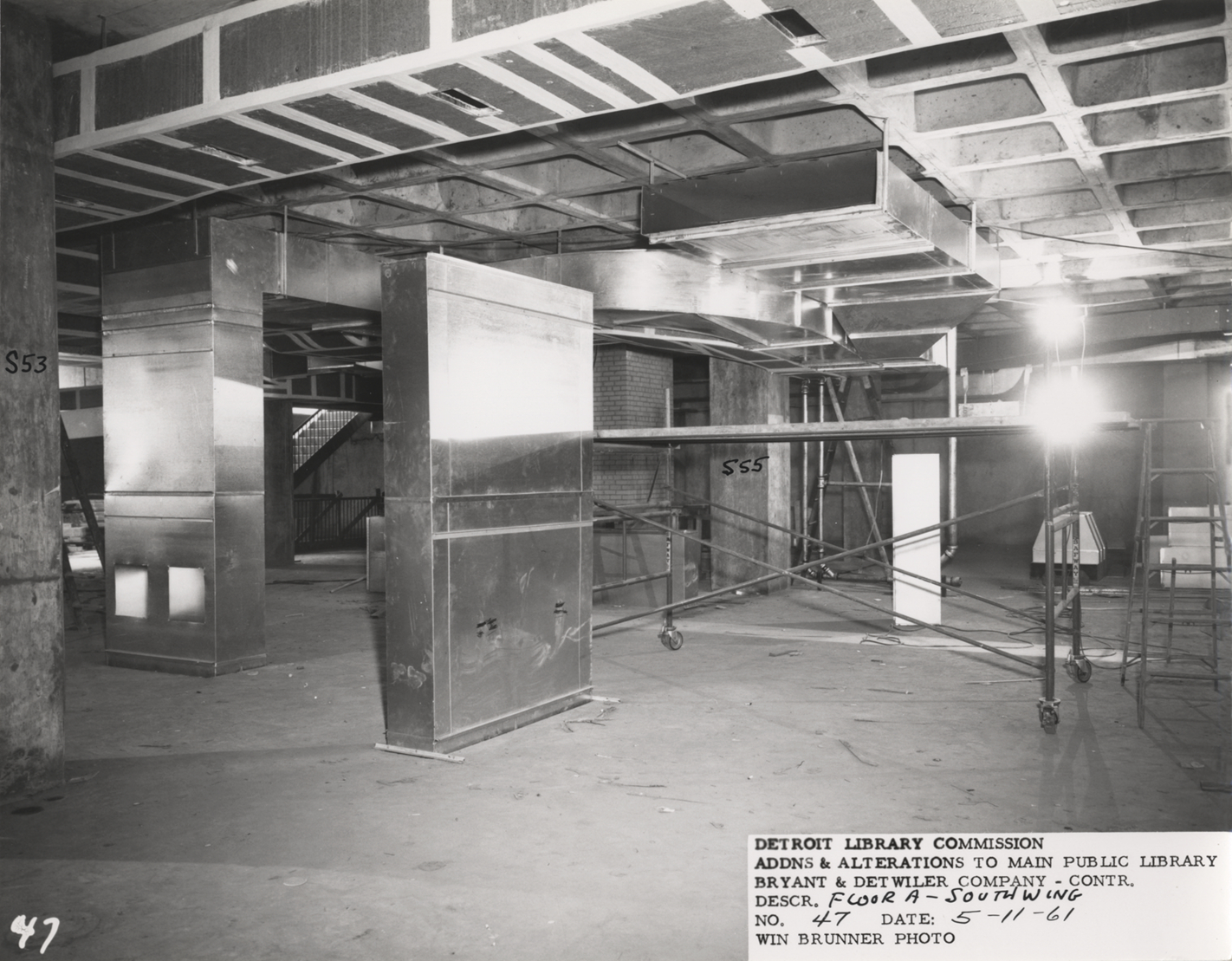 A-level, South Wing, Main Library under construction