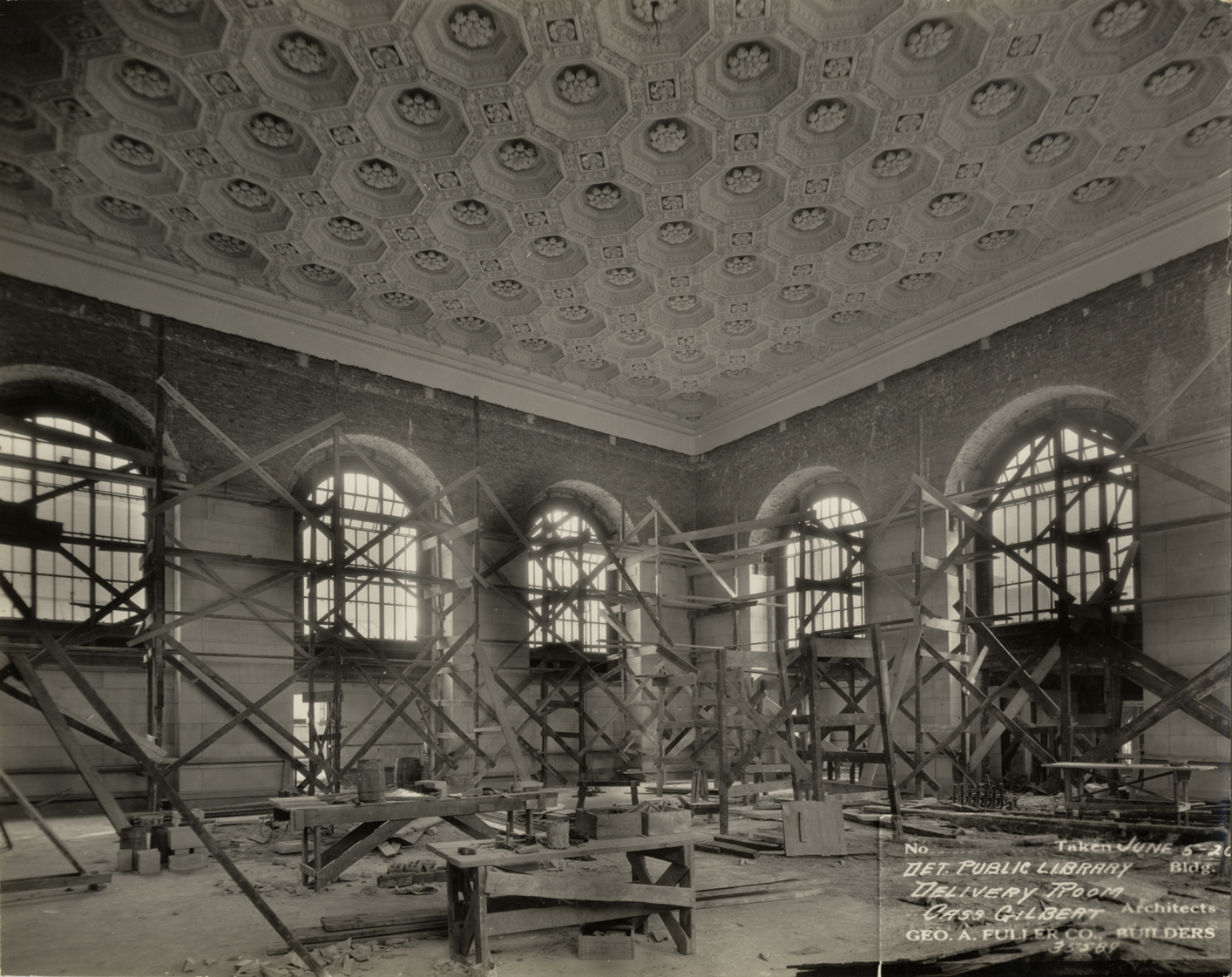 Delivery room at Main Library under construction