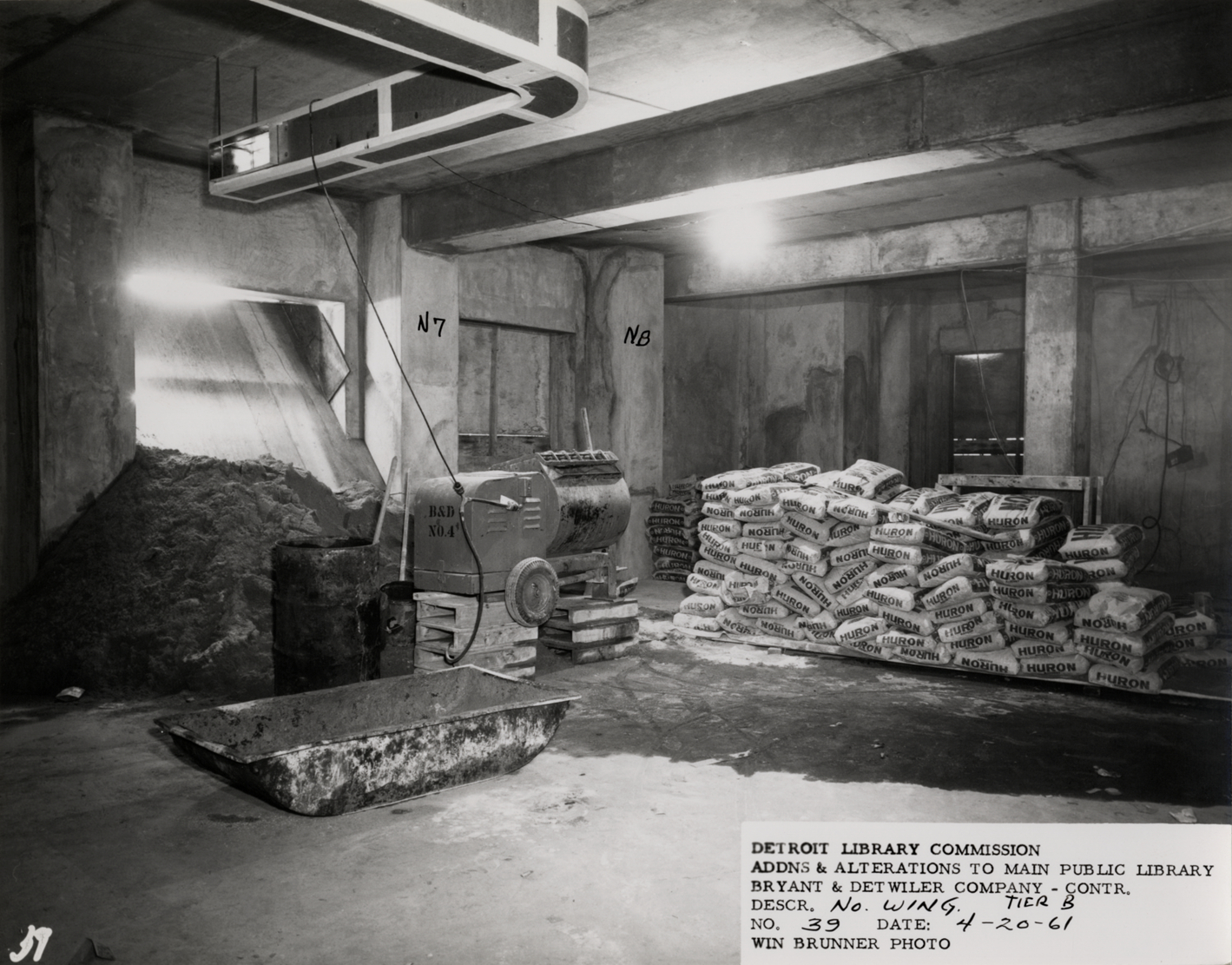 B-level, North Wing, Main Library under construction