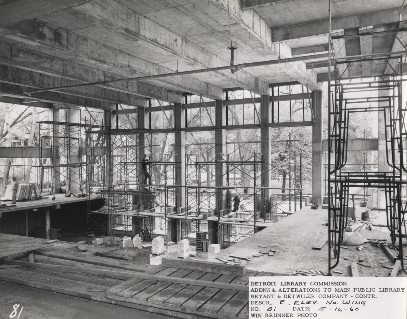 North Wing of Main Library under construction