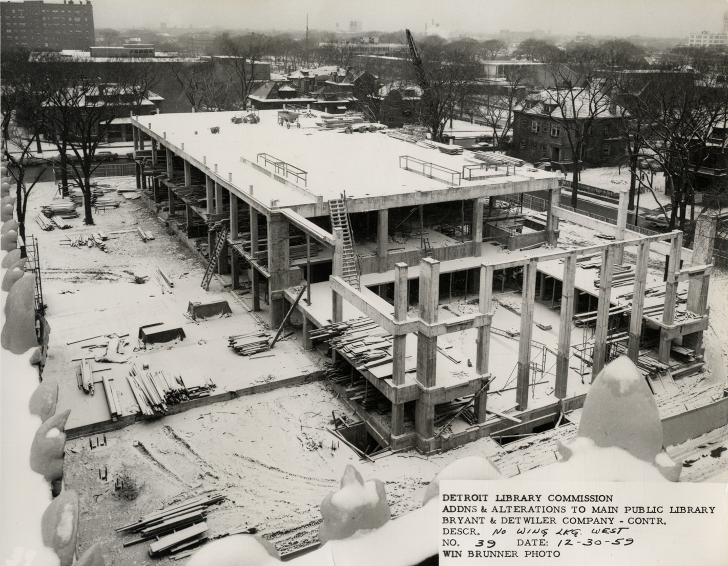 North Wing of Main Library under construction