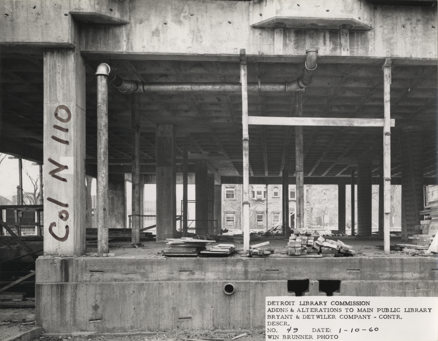 North Wing of Main Library under construction