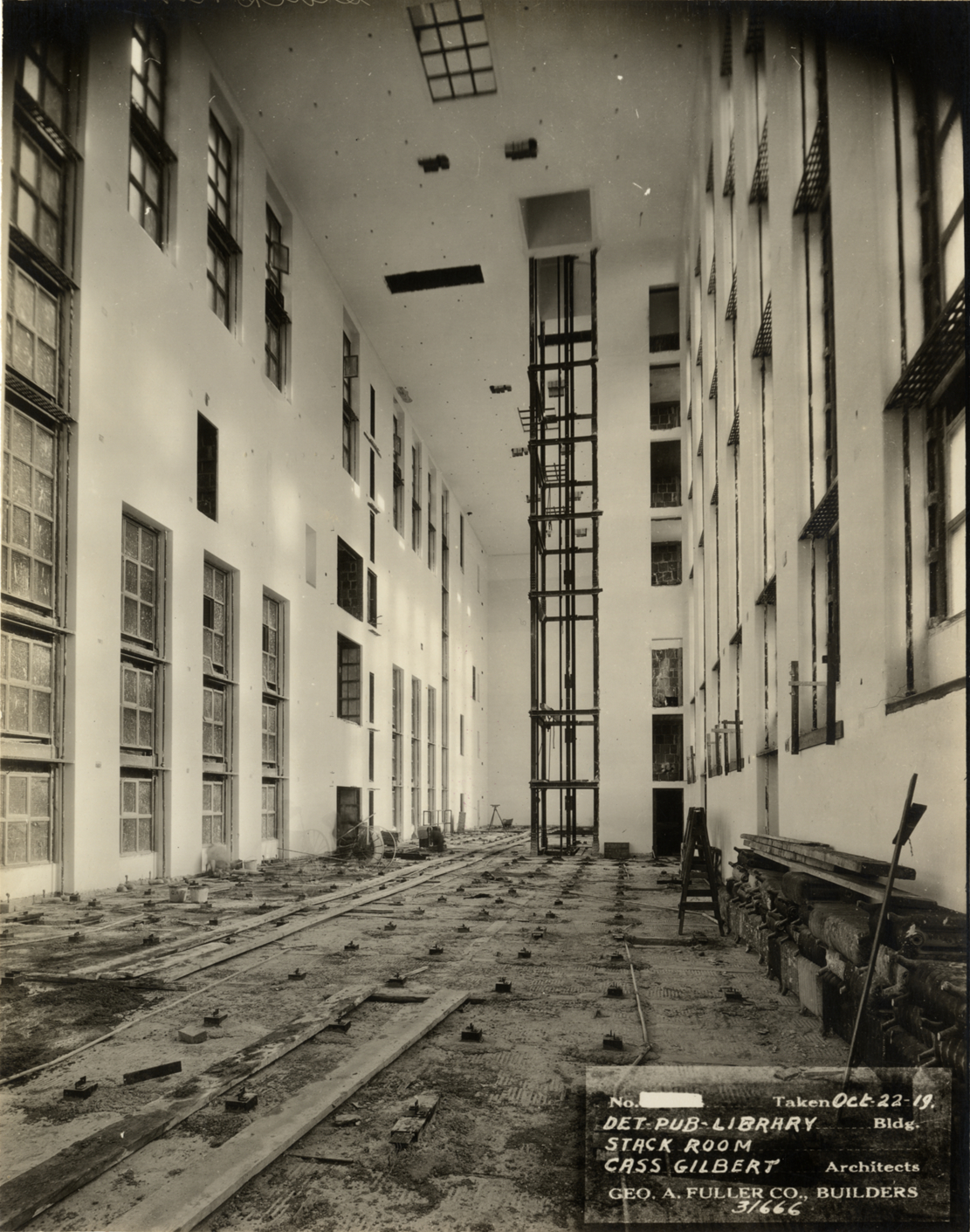 Stack room at Main Library under construction