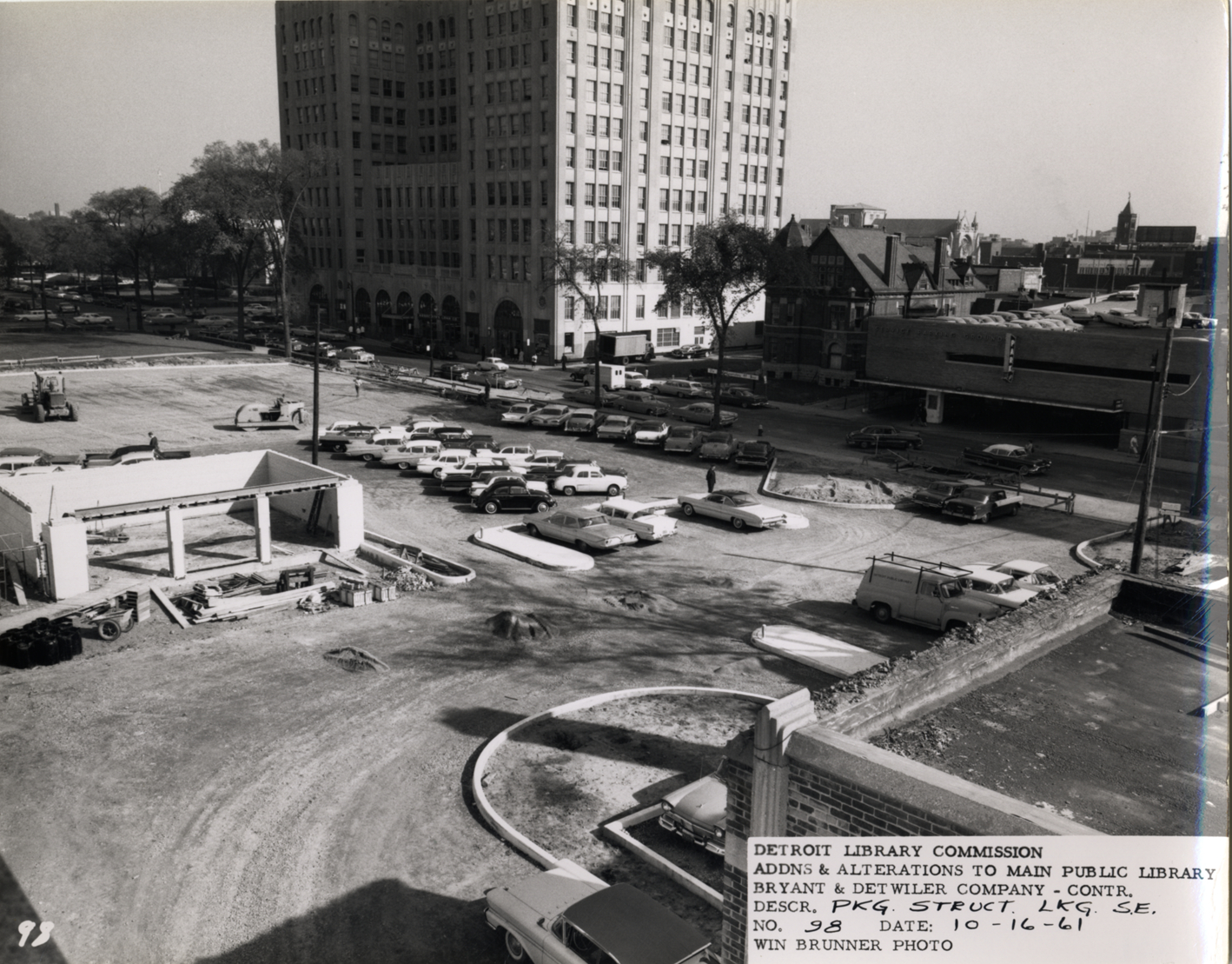 Parking lot of Main Library during construction