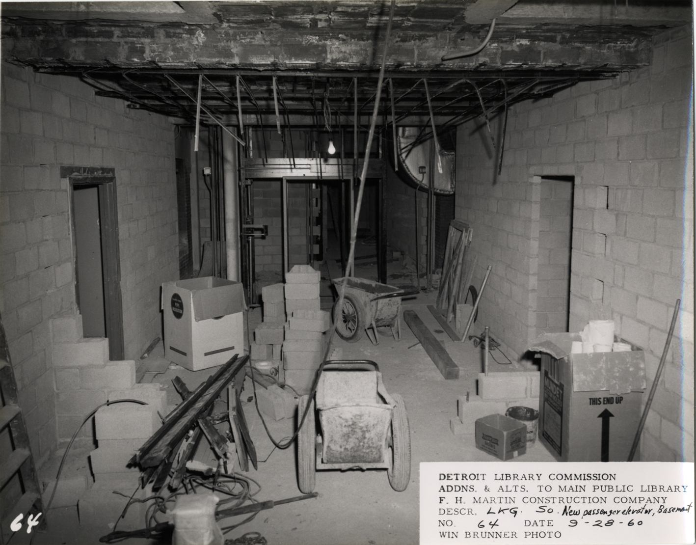 Elevator at Main Library under construction