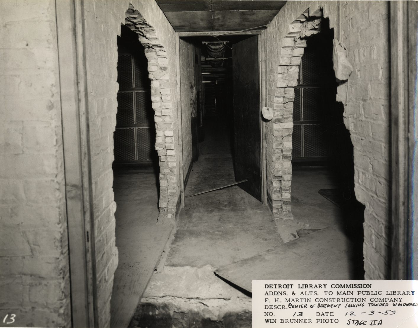 Basement of Main Library during construction