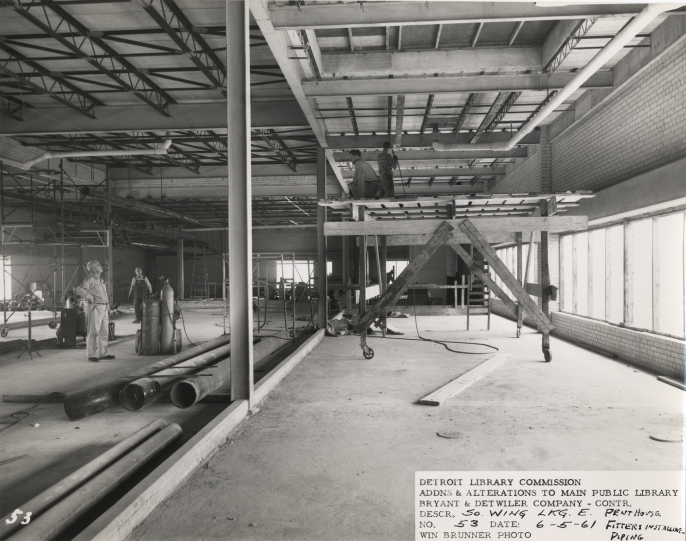 Pipefitting in South Wing, Main Library