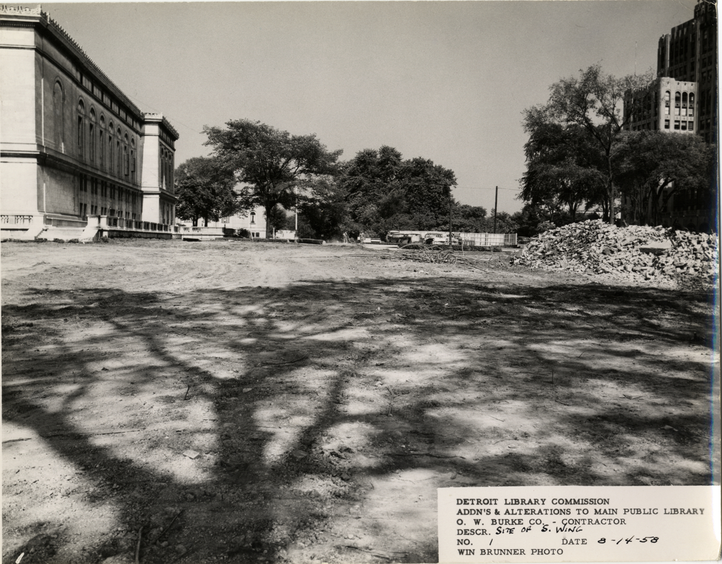 Site of South Wing, Main Library