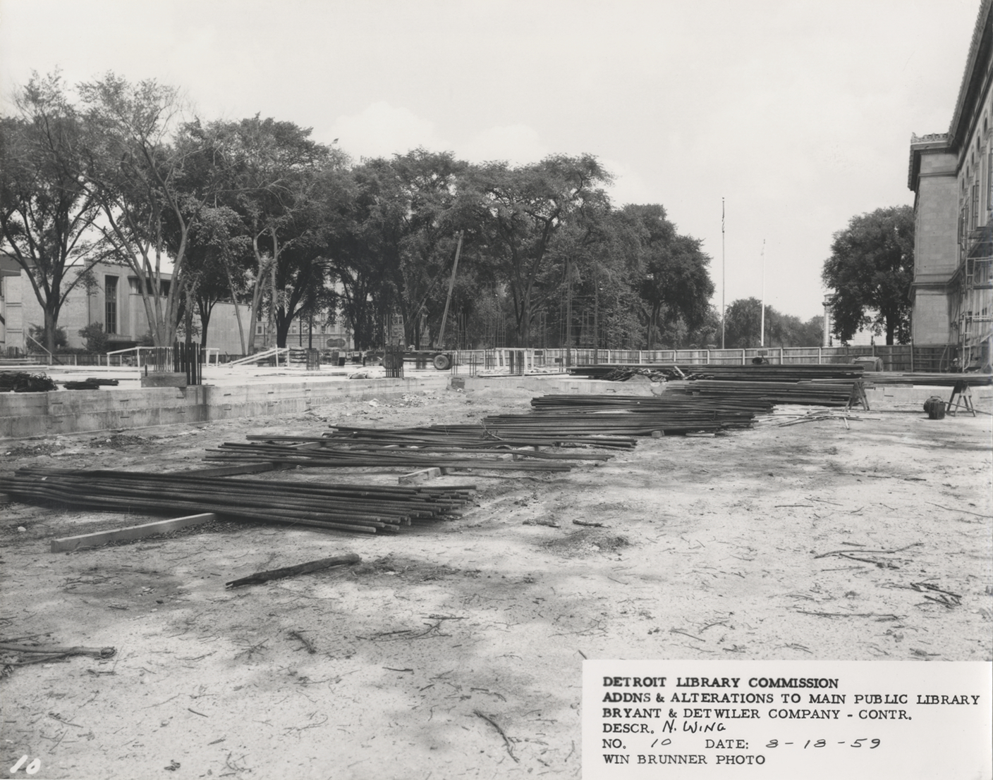 Construction site for North Wing, Main Library
