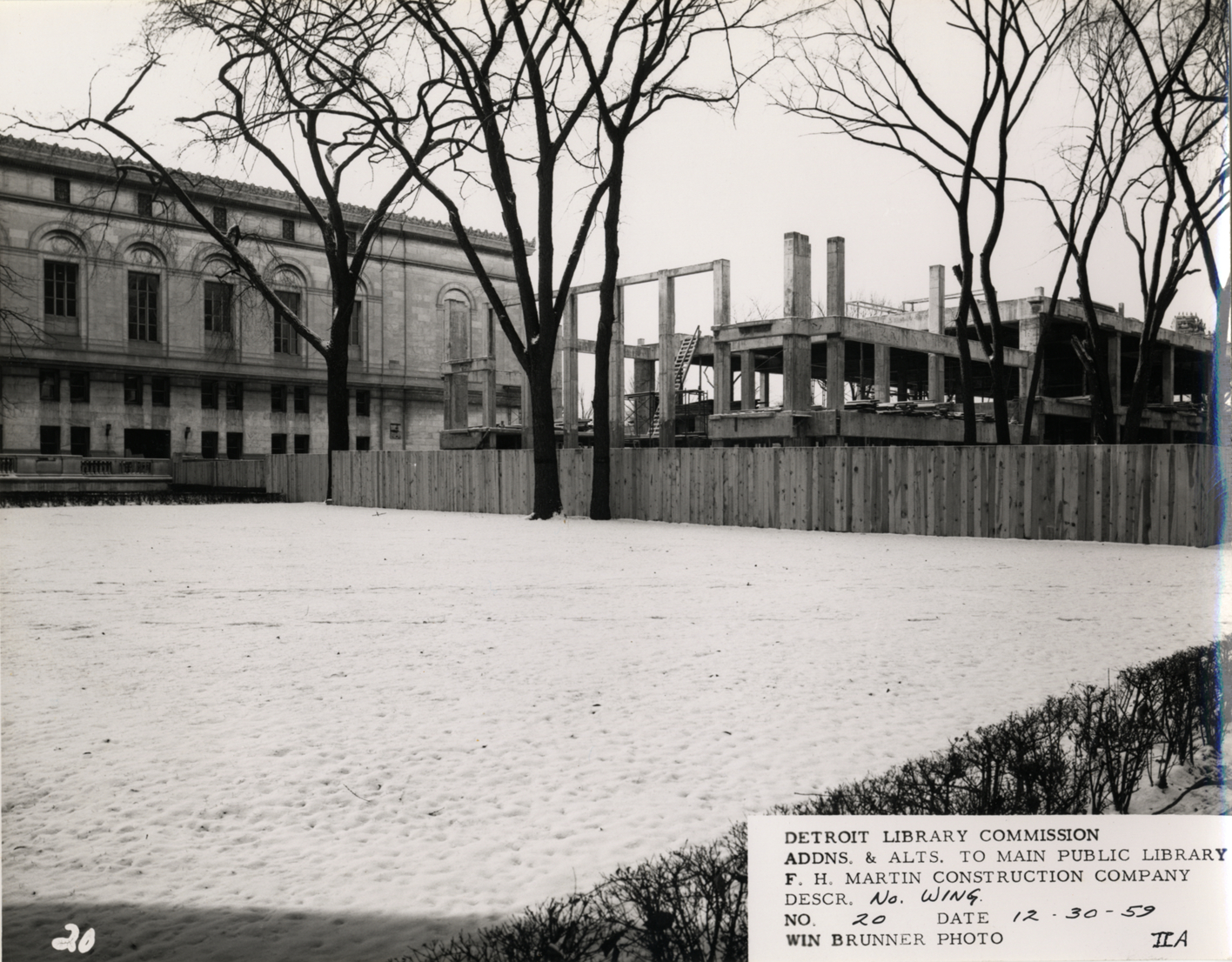 North Wing of Main Library under construction